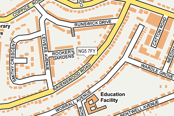 NG5 7FY map - OS OpenMap – Local (Ordnance Survey) NG5 7FY map - OS OpenMap – Local (Ordnance Survey)
