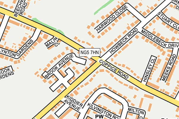 NG5 7HN map - OS OpenMap – Local (Ordnance Survey) NG5 7HN map - OS OpenMap – Local (Ordnance Survey)