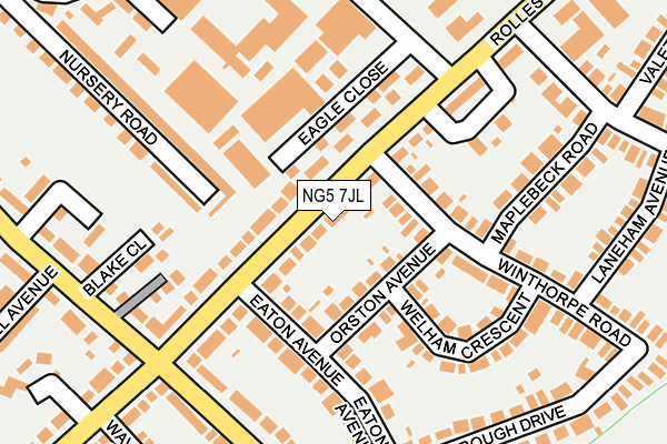 NG5 7JL map - OS OpenMap – Local (Ordnance Survey) NG5 7JL map - OS OpenMap – Local (Ordnance Survey)