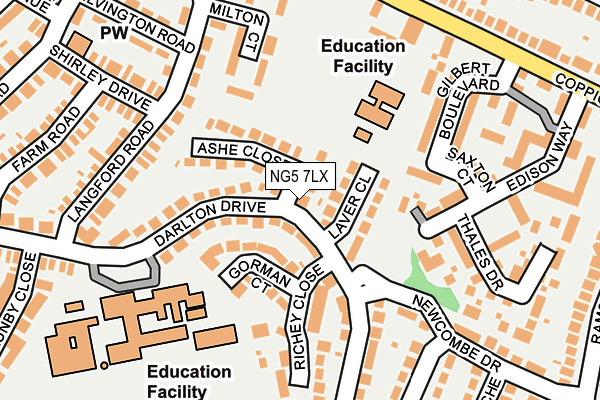 NG5 7LX map - OS OpenMap – Local (Ordnance Survey) NG5 7LX map - OS OpenMap – Local (Ordnance Survey)