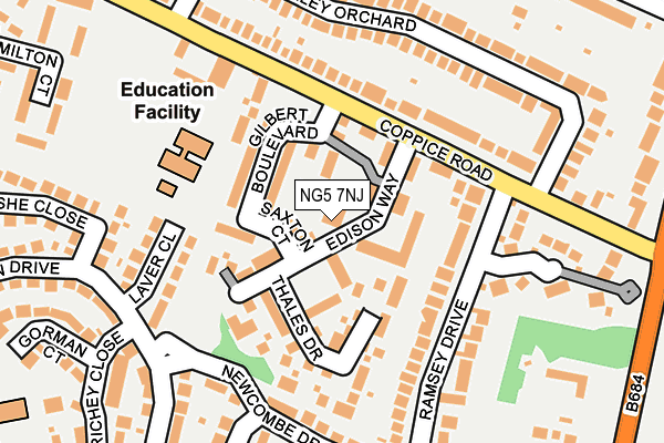 NG5 7NJ map - OS OpenMap – Local (Ordnance Survey) NG5 7NJ map - OS OpenMap – Local (Ordnance Survey)