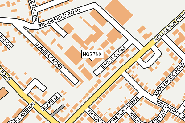 NG5 7NX map - OS OpenMap – Local (Ordnance Survey) NG5 7NX map - OS OpenMap – Local (Ordnance Survey)
