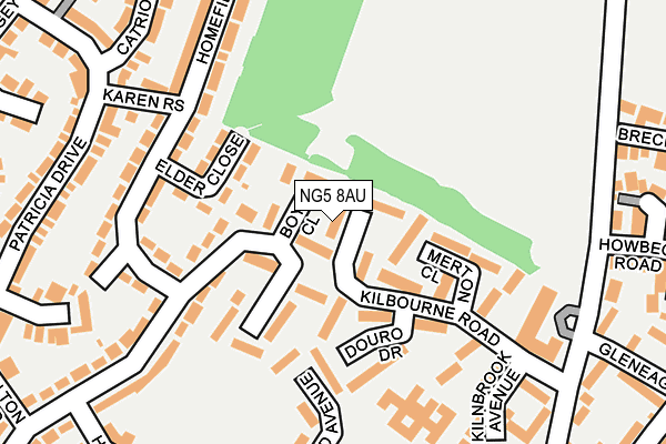 NG5 8AU map - OS OpenMap – Local (Ordnance Survey) NG5 8AU map - OS OpenMap – Local (Ordnance Survey)