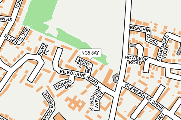 NG5 8AY map - OS OpenMap – Local (Ordnance Survey) NG5 8AY map - OS OpenMap – Local (Ordnance Survey)