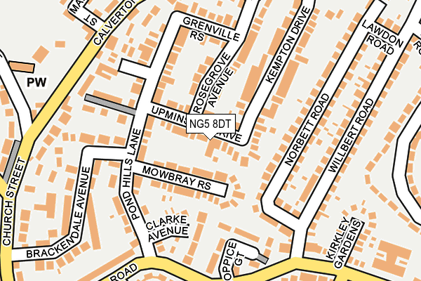 NG5 8DT map - OS OpenMap – Local (Ordnance Survey) NG5 8DT map - OS OpenMap – Local (Ordnance Survey)
