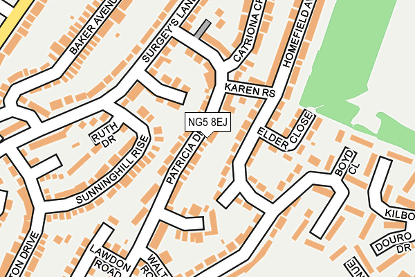 NG5 8EJ map - OS OpenMap – Local (Ordnance Survey) NG5 8EJ map - OS OpenMap – Local (Ordnance Survey)
