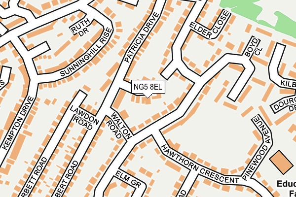 NG5 8EL map - OS OpenMap – Local (Ordnance Survey) NG5 8EL map - OS OpenMap – Local (Ordnance Survey)