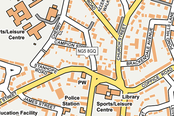 NG5 8GQ map - OS OpenMap – Local (Ordnance Survey) NG5 8GQ map - OS OpenMap – Local (Ordnance Survey)