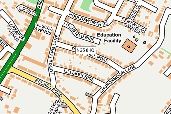 NG5 8HQ map - OS OpenMap – Local (Ordnance Survey) NG5 8HQ map - OS OpenMap – Local (Ordnance Survey)