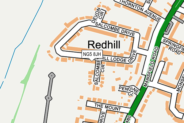 NG5 8JH map - OS OpenMap – Local (Ordnance Survey) NG5 8JH map - OS OpenMap – Local (Ordnance Survey)