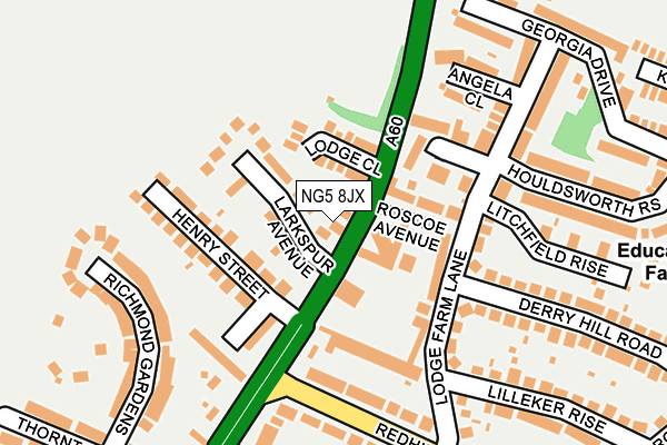 NG5 8JX map - OS OpenMap – Local (Ordnance Survey) NG5 8JX map - OS OpenMap – Local (Ordnance Survey)