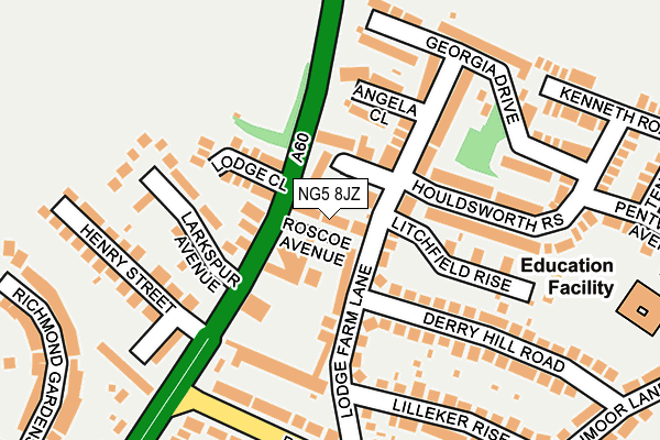 NG5 8JZ map - OS OpenMap – Local (Ordnance Survey) NG5 8JZ map - OS OpenMap – Local (Ordnance Survey)