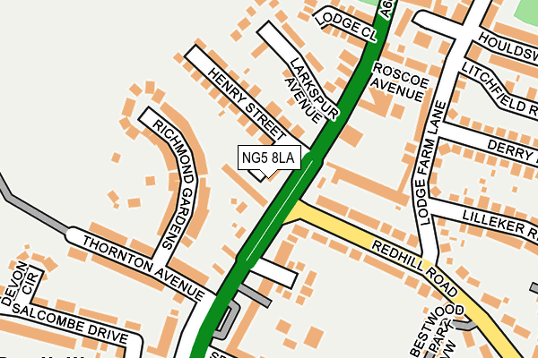 NG5 8LA map - OS OpenMap – Local (Ordnance Survey) NG5 8LA map - OS OpenMap – Local (Ordnance Survey)