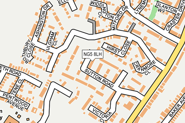 NG5 8LH map - OS OpenMap – Local (Ordnance Survey) NG5 8LH map - OS OpenMap – Local (Ordnance Survey)