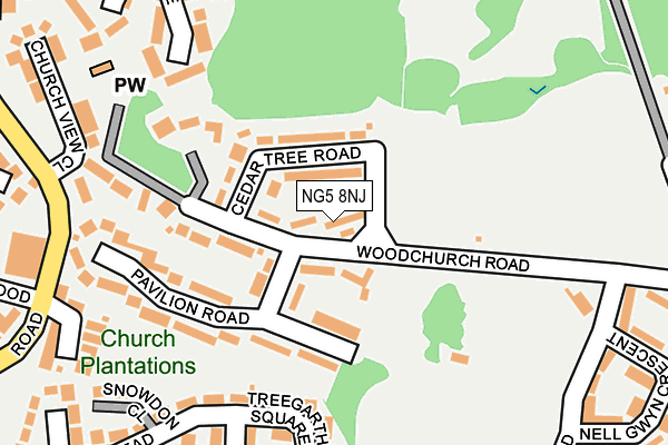 NG5 8NJ map - OS OpenMap – Local (Ordnance Survey) NG5 8NJ map - OS OpenMap – Local (Ordnance Survey)