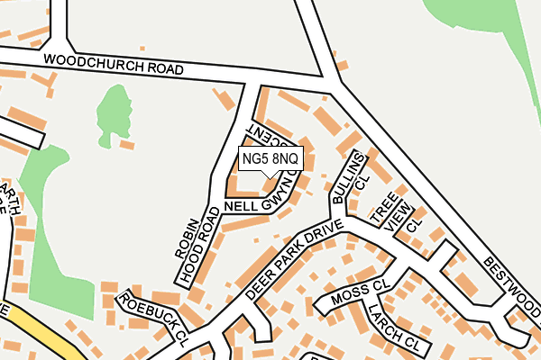 NG5 8NQ map - OS OpenMap – Local (Ordnance Survey) NG5 8NQ map - OS OpenMap – Local (Ordnance Survey)