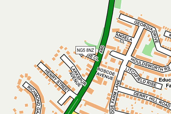 NG5 8NZ map - OS OpenMap – Local (Ordnance Survey) NG5 8NZ map - OS OpenMap – Local (Ordnance Survey)