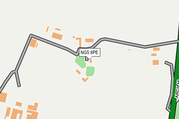 NG5 8PE map - OS OpenMap – Local (Ordnance Survey) NG5 8PE map - OS OpenMap – Local (Ordnance Survey)