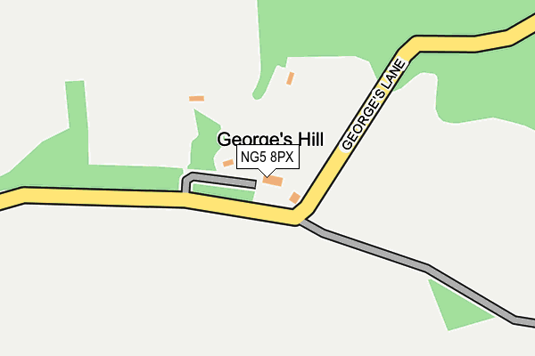 NG5 8PX map - OS OpenMap – Local (Ordnance Survey) NG5 8PX map - OS OpenMap – Local (Ordnance Survey)