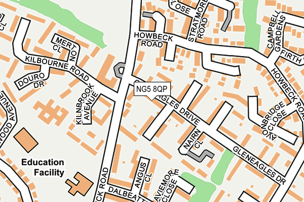 NG5 8QP map - OS OpenMap – Local (Ordnance Survey) NG5 8QP map - OS OpenMap – Local (Ordnance Survey)
