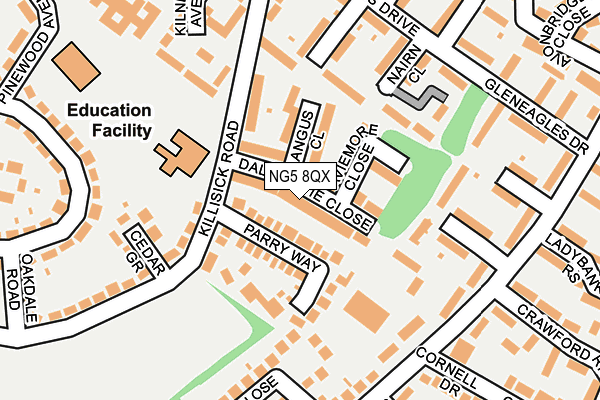 NG5 8QX map - OS OpenMap – Local (Ordnance Survey) NG5 8QX map - OS OpenMap – Local (Ordnance Survey)