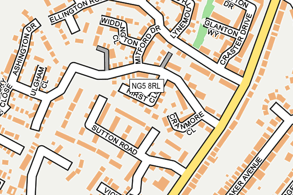 NG5 8RL map - OS OpenMap – Local (Ordnance Survey) NG5 8RL map - OS OpenMap – Local (Ordnance Survey)