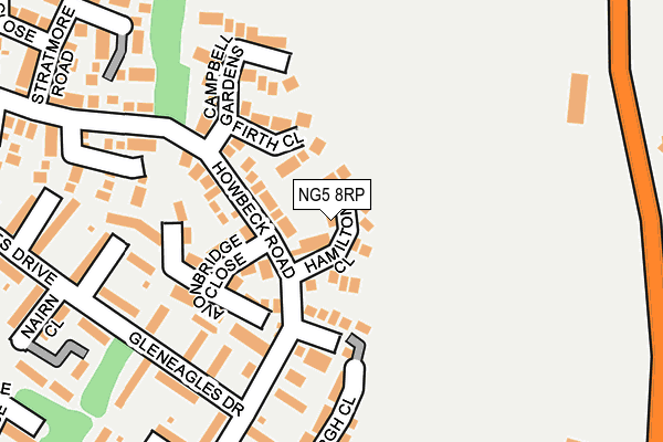 NG5 8RP map - OS OpenMap – Local (Ordnance Survey) NG5 8RP map - OS OpenMap – Local (Ordnance Survey)