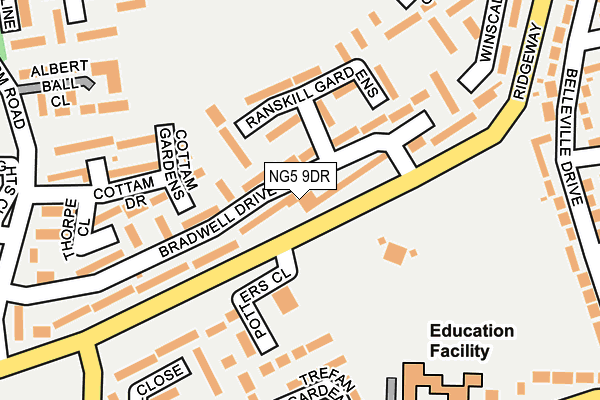 NG5 9DR map - OS OpenMap – Local (Ordnance Survey) NG5 9DR map - OS OpenMap – Local (Ordnance Survey)