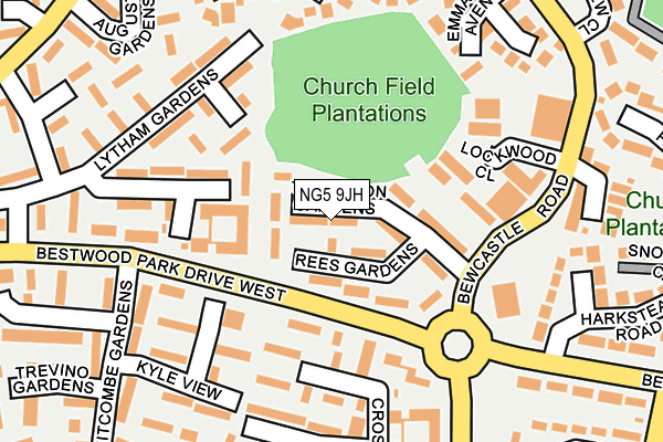 NG5 9JH map - OS OpenMap – Local (Ordnance Survey) NG5 9JH map - OS OpenMap – Local (Ordnance Survey)