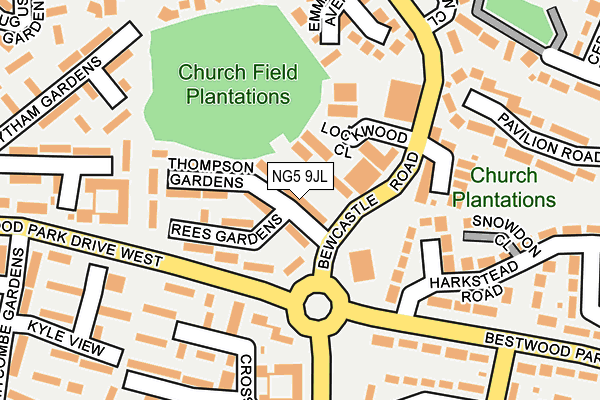 NG5 9JL map - OS OpenMap – Local (Ordnance Survey) NG5 9JL map - OS OpenMap – Local (Ordnance Survey)
