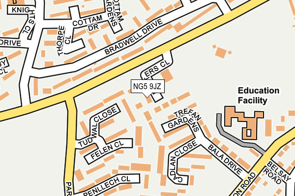 NG5 9JZ map - OS OpenMap – Local (Ordnance Survey) NG5 9JZ map - OS OpenMap – Local (Ordnance Survey)