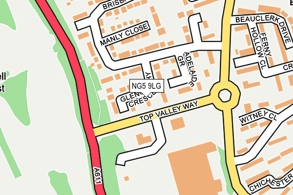 NG5 9LG map - OS OpenMap – Local (Ordnance Survey) NG5 9LG map - OS OpenMap – Local (Ordnance Survey)