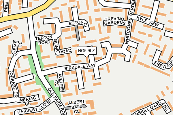 NG5 9LZ map - OS OpenMap – Local (Ordnance Survey) NG5 9LZ map - OS OpenMap – Local (Ordnance Survey)
