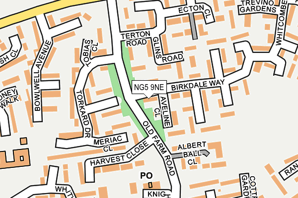 NG5 9NE map - OS OpenMap – Local (Ordnance Survey) NG5 9NE map - OS OpenMap – Local (Ordnance Survey)