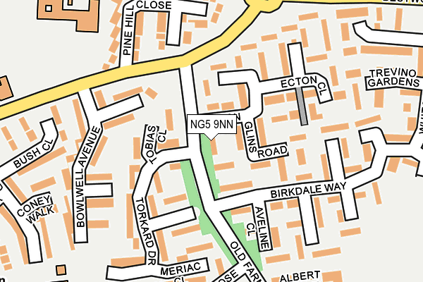 NG5 9NN map - OS OpenMap – Local (Ordnance Survey) NG5 9NN map - OS OpenMap – Local (Ordnance Survey)