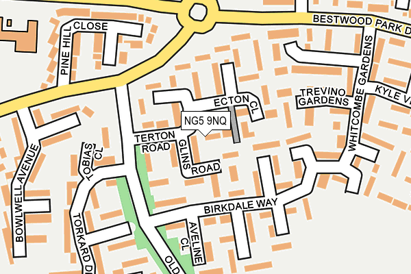 NG5 9NQ map - OS OpenMap – Local (Ordnance Survey) NG5 9NQ map - OS OpenMap – Local (Ordnance Survey)