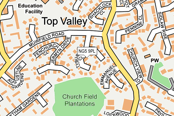 NG5 9PL map - OS OpenMap – Local (Ordnance Survey) NG5 9PL map - OS OpenMap – Local (Ordnance Survey)