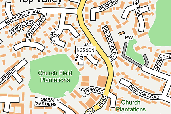 NG5 9QN map - OS OpenMap – Local (Ordnance Survey) NG5 9QN map - OS OpenMap – Local (Ordnance Survey)