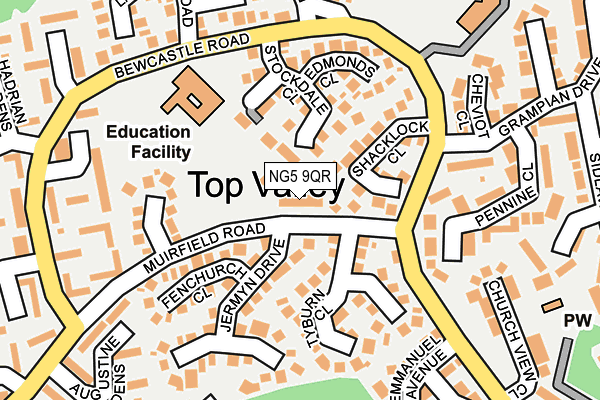 NG5 9QR map - OS OpenMap – Local (Ordnance Survey) NG5 9QR map - OS OpenMap – Local (Ordnance Survey)