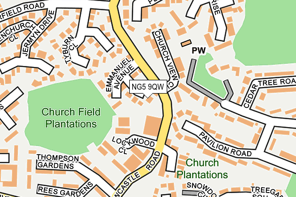 NG5 9QW map - OS OpenMap – Local (Ordnance Survey) NG5 9QW map - OS OpenMap – Local (Ordnance Survey)