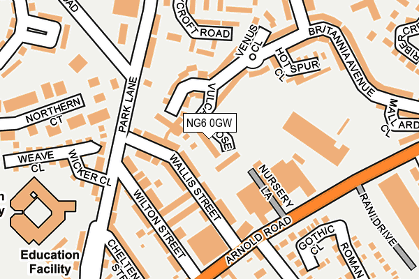 NG6 0GW map - OS OpenMap – Local (Ordnance Survey) NG6 0GW map - OS OpenMap – Local (Ordnance Survey)