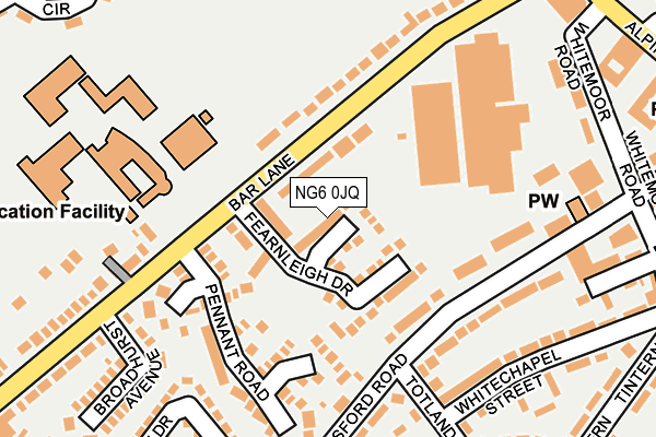 NG6 0JQ map - OS OpenMap – Local (Ordnance Survey) NG6 0JQ map - OS OpenMap – Local (Ordnance Survey)