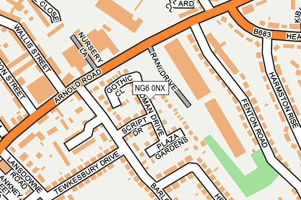NG6 0NX map - OS OpenMap – Local (Ordnance Survey) NG6 0NX map - OS OpenMap – Local (Ordnance Survey)