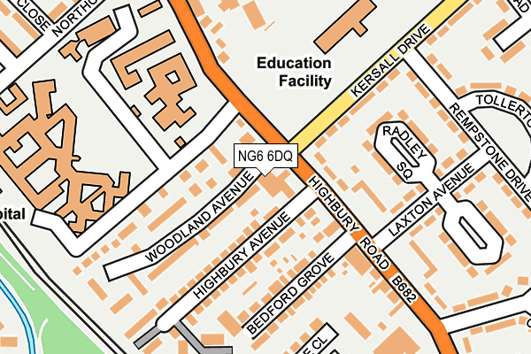 NG6 6DQ map - OS OpenMap – Local (Ordnance Survey)