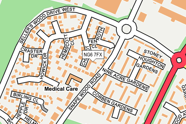 NG6 7FX map - OS OpenMap – Local (Ordnance Survey) NG6 7FX map - OS OpenMap – Local (Ordnance Survey)