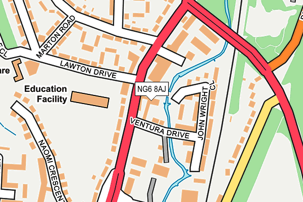 NG6 8AJ map - OS OpenMap – Local (Ordnance Survey) NG6 8AJ map - OS OpenMap – Local (Ordnance Survey)