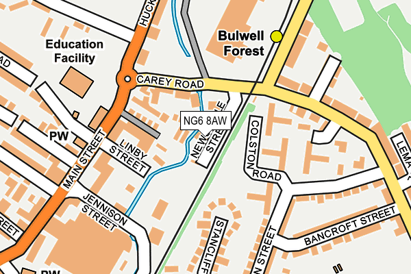 NG6 8AW map - OS OpenMap – Local (Ordnance Survey) NG6 8AW map - OS OpenMap – Local (Ordnance Survey)