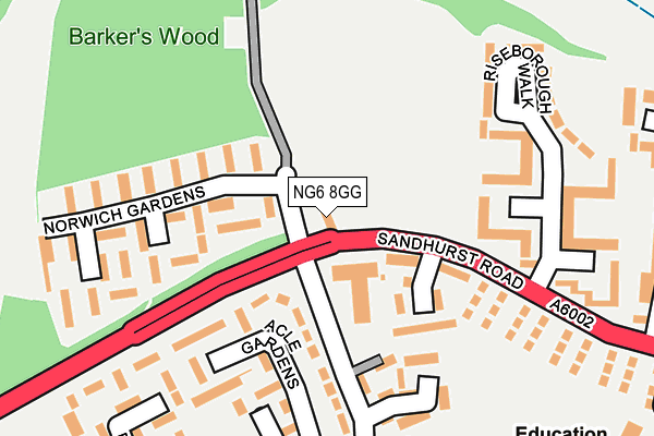 NG6 8GG map - OS OpenMap – Local (Ordnance Survey) NG6 8GG map - OS OpenMap – Local (Ordnance Survey)