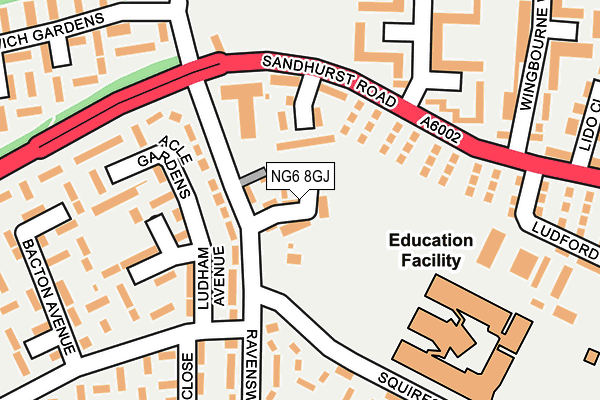 NG6 8GJ map - OS OpenMap – Local (Ordnance Survey) NG6 8GJ map - OS OpenMap – Local (Ordnance Survey)