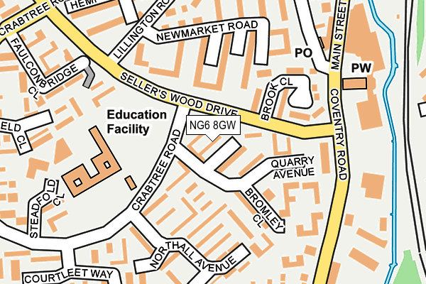 NG6 8GW map - OS OpenMap – Local (Ordnance Survey) NG6 8GW map - OS OpenMap – Local (Ordnance Survey)